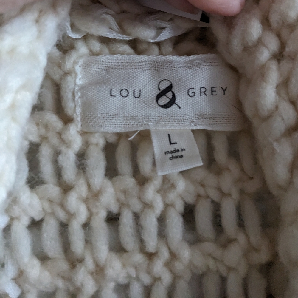 Lou & Gray Open Knit Flowy Chunky Cardigan Sweater - Picture 5 of 6